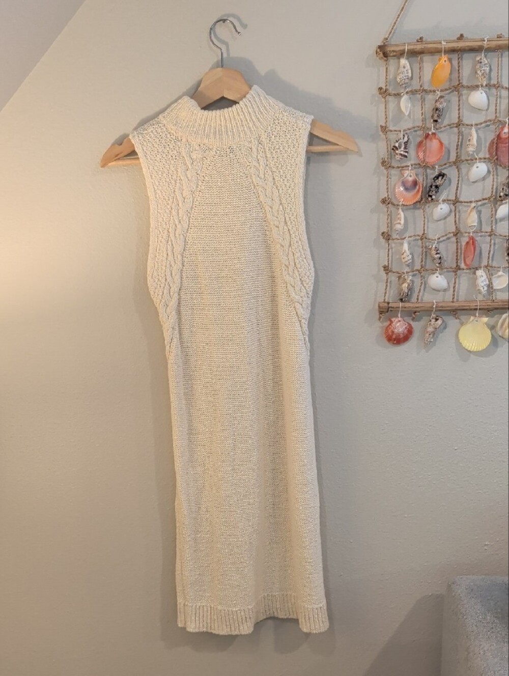 Madewell Cream Cable-Knit Sleeveless Midi Dress - Picture 4 of 4